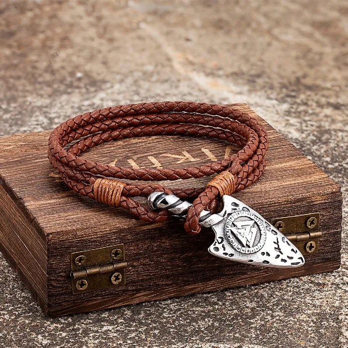 Bracelets VikingStore Viking Spear Multilayer Leather Bracelet
