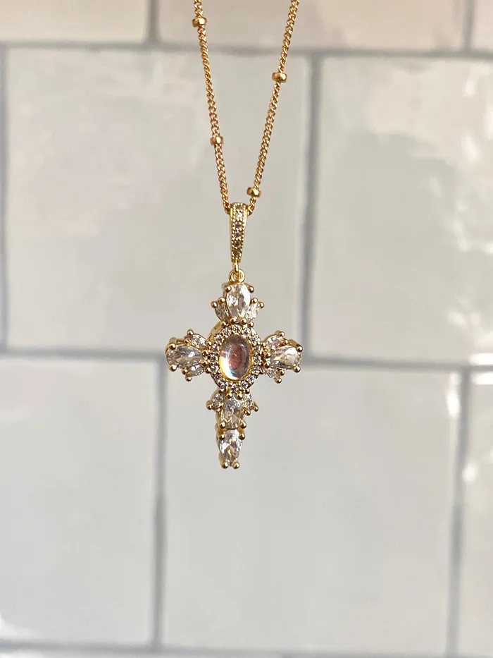 Capri Cross Necklace The Little Catholic Necklaces