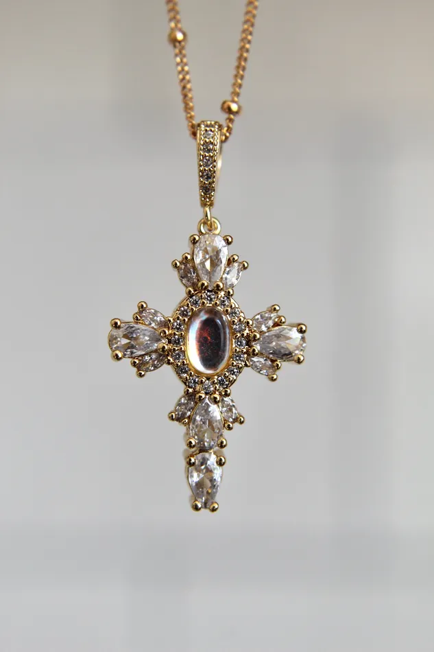 Capri Cross Necklace The Little Catholic Necklaces
