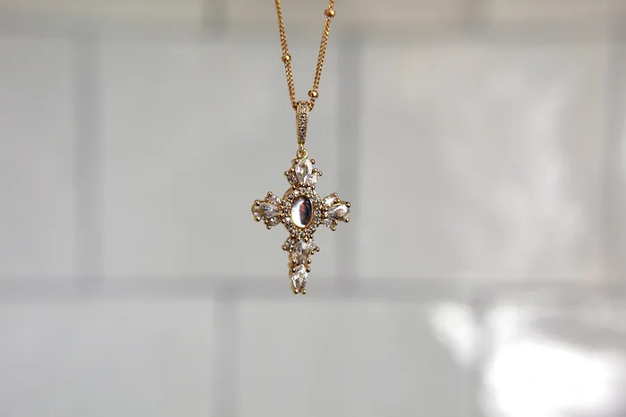 Capri Cross Necklace The Little Catholic Necklaces