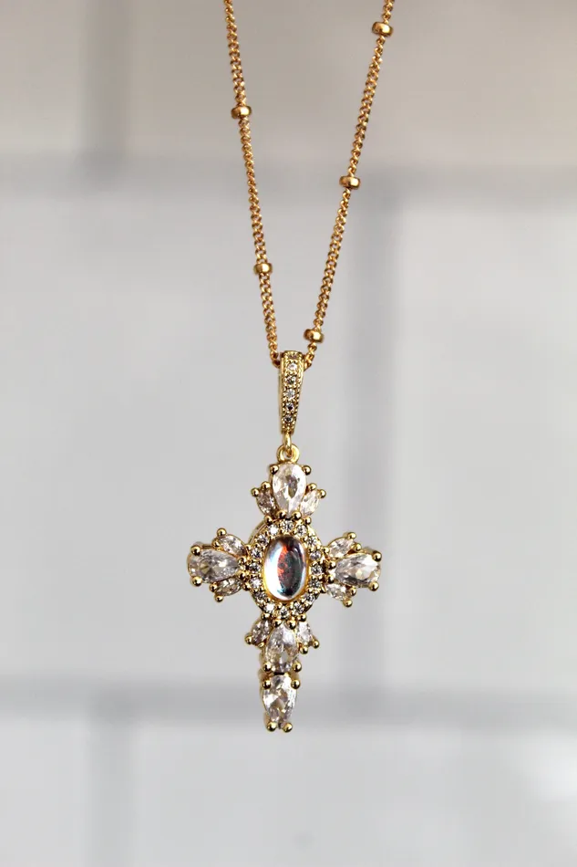 Capri Cross Necklace The Little Catholic Necklaces