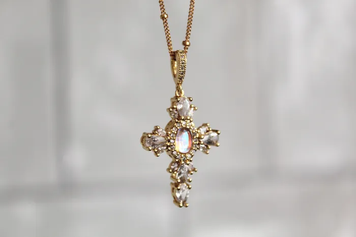 Capri Cross Necklace The Little Catholic Necklaces