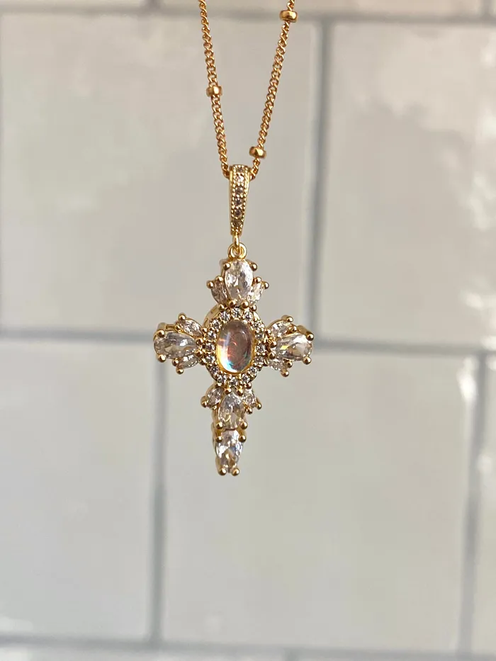 Capri Cross Necklace The Little Catholic Necklaces