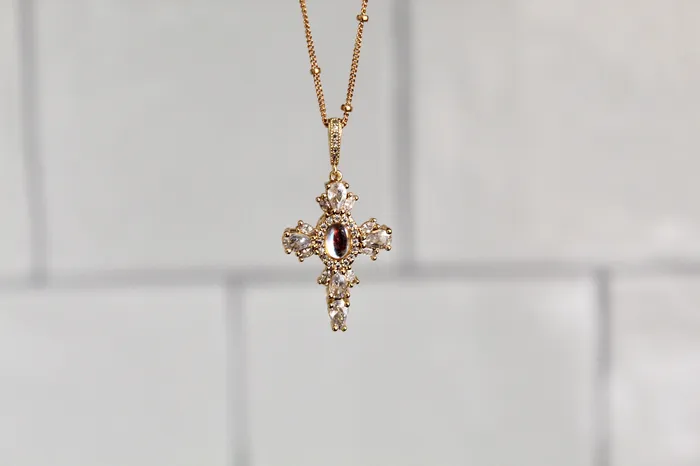 Capri Cross Necklace The Little Catholic Necklaces