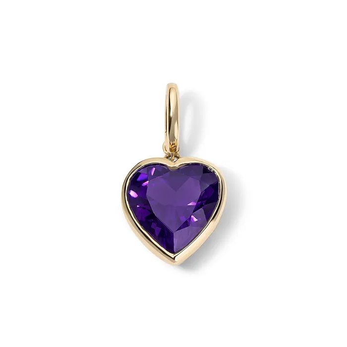 Charm Necklaces Amethyst Heart Charm SG Fine