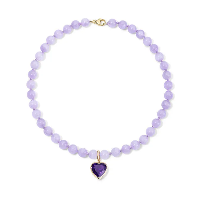 Charm Necklaces Amethyst Heart Charm SG Fine