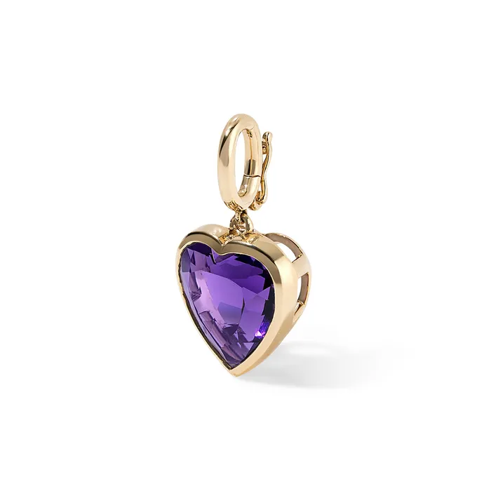 Charm Necklaces Amethyst Heart Charm SG Fine