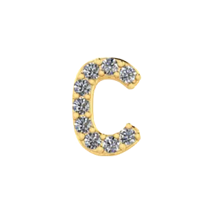 Charm Necklaces Slider Pave Letter C Charm SG Fine