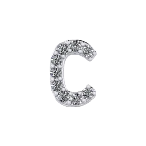 Charm Necklaces Slider Pave Letter C Charm SG Fine