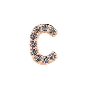 Charm Necklaces Slider Pave Letter C Charm SG Fine