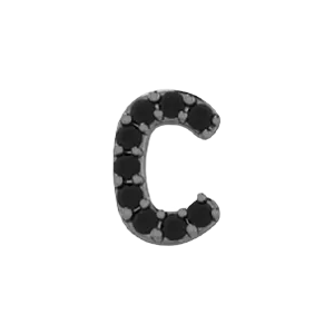 Charm Necklaces Slider Pave Letter C Charm SG Fine