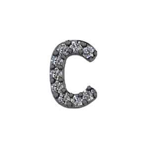 Charm Necklaces Slider Pave Letter C Charm SG Fine