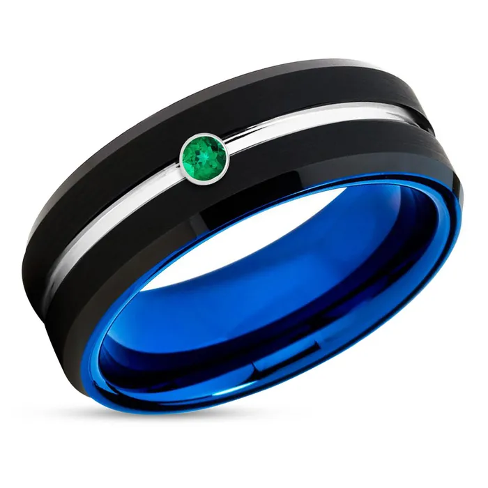 Clean Casting Jewelry Rings Emerald Tungsten Ring Blue Tungsten Ring Emerald Tungsten Band Black Clean Casting Jewelry Rings Emerald Tungsten Ring Blue Tungsten Ring Emerald Tungsten Band Black