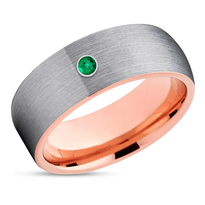 Clean Casting Jewelry Rings Emerald Tungsten Ring Rose Gold Tungsten Tungsten Wedding Band 8mm Clean Casting Jewelry Rings Emerald Tungsten Ring Rose Gold Tungsten Tungsten Wedding Band 8mm