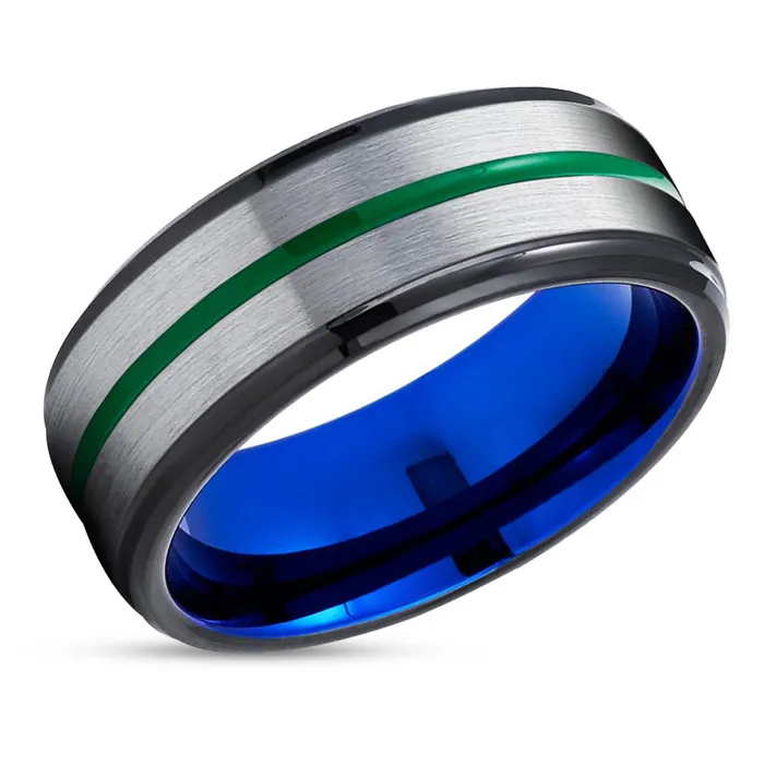 Clean Casting Jewelry Rings Green Wedding Band Blue Wedding Band Tungsten Carbide Ring Gray Wedding Ring Clean Casting Jewelry Rings Green Wedding Band Blue Wedding Band Tungsten Carbide Ring Gray Wedding Ring