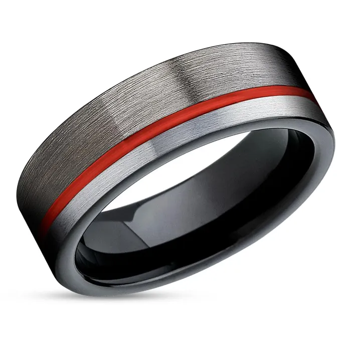 Clean Casting Jewelry Rings Gunmetal Wedding Ring Red Tungsten Ring Black Wedding Ring Tungsten Ring Clean Casting Jewelry Rings Gunmetal Wedding Ring Red Tungsten Ring Black Wedding Ring Tungsten Ring