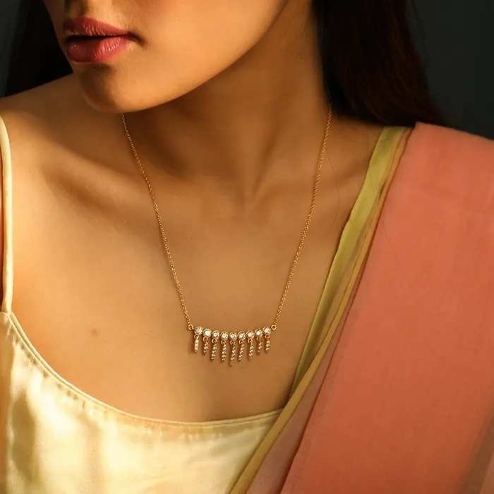Dream Catcher CZ Charm Delicate Silver Necklace SILVER Necklaces