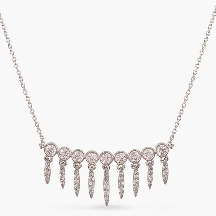 Dream Catcher CZ Charm Delicate Silver Necklace SILVER Necklaces