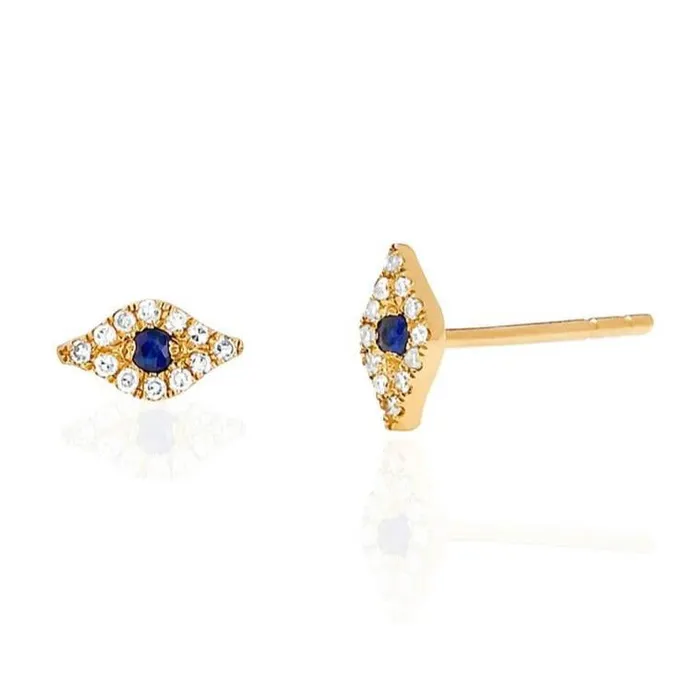Earrings EF Collection Mini Diamond Evil Eye Stud Earring
