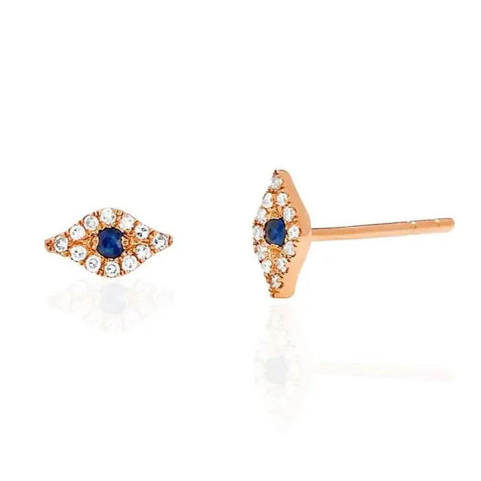 Earrings EF Collection Mini Diamond Evil Eye Stud Earring