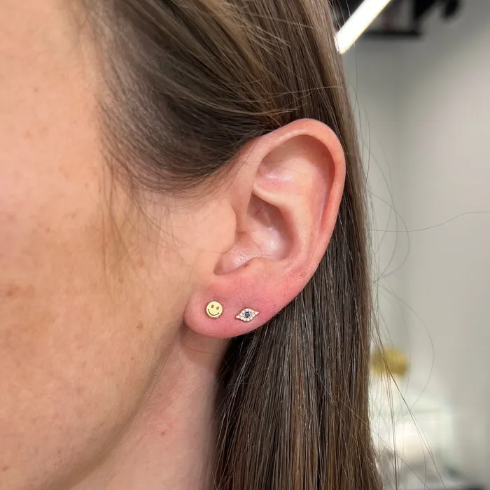Earrings EF Collection Mini Diamond Evil Eye Stud Earring
