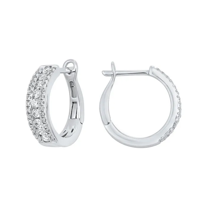 Earrings Gems One 3 Row Channel Diamond Earrings