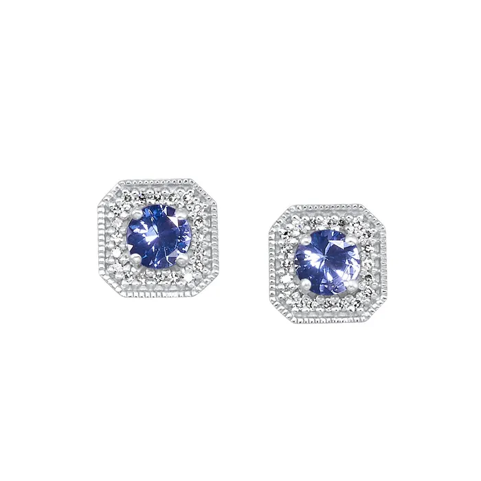 Earrings Gems One White Gold Diamond Created Alexandrite Fashion Earring