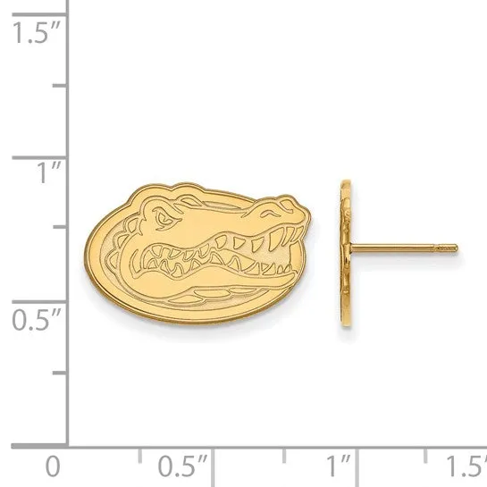 Earrings International Diamond Center 14k Yellow Gold LogoArt University of Florida Gator Small Post Earrings