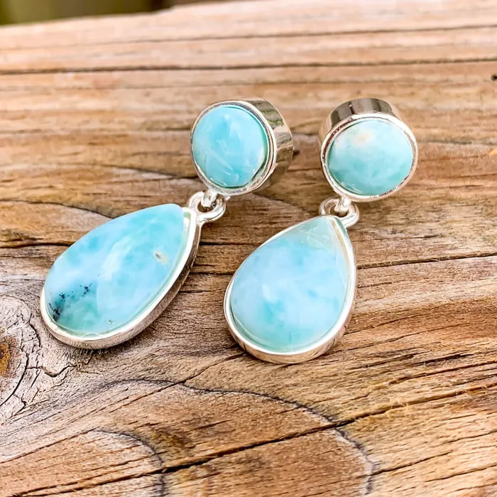 Earrings Magic Crystals 925 Sterling Silver Larimar Earring