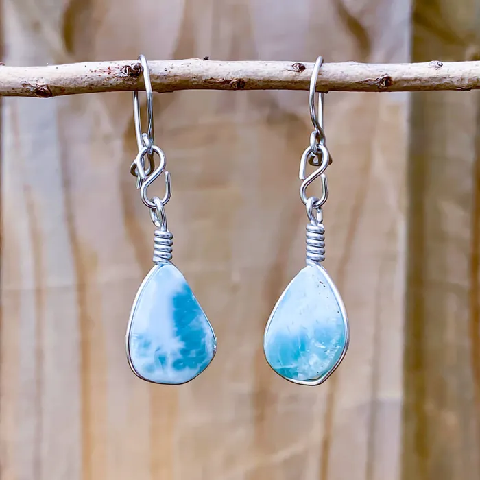 Earrings Magic Crystals 925 Sterling Silver Larimar Earring