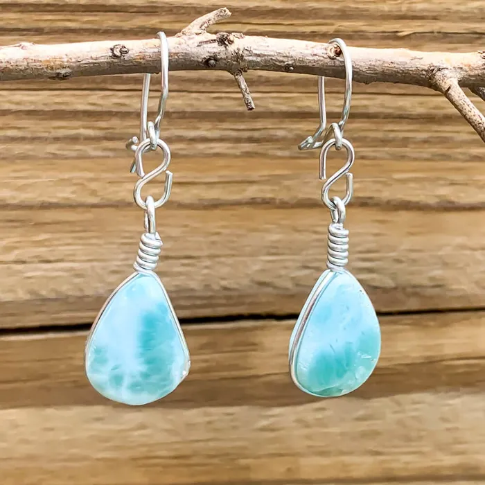 Earrings Magic Crystals 925 Sterling Silver Larimar Earring