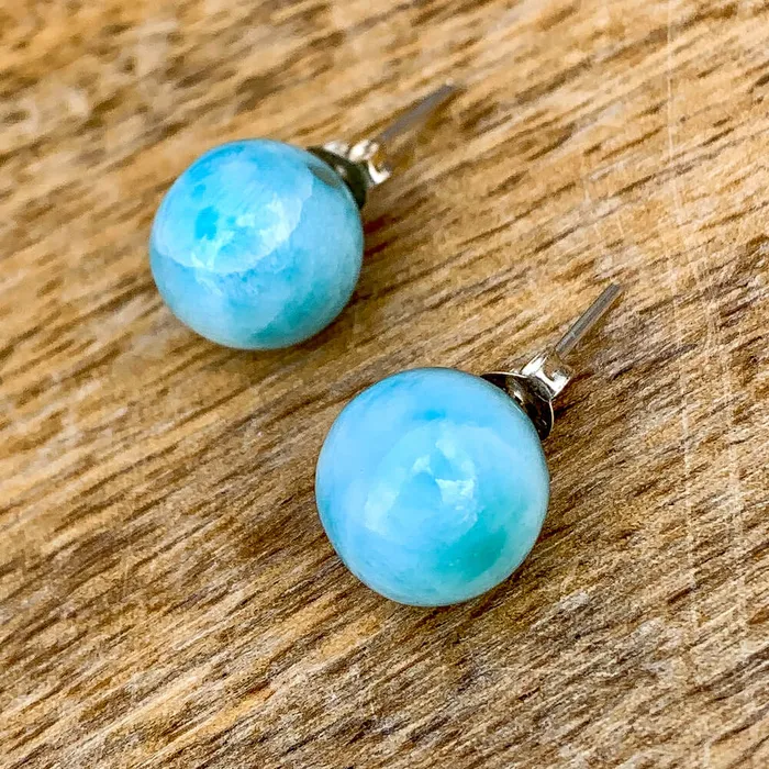 Earrings Magic Crystals 925 Sterling Silver Larimar Earring