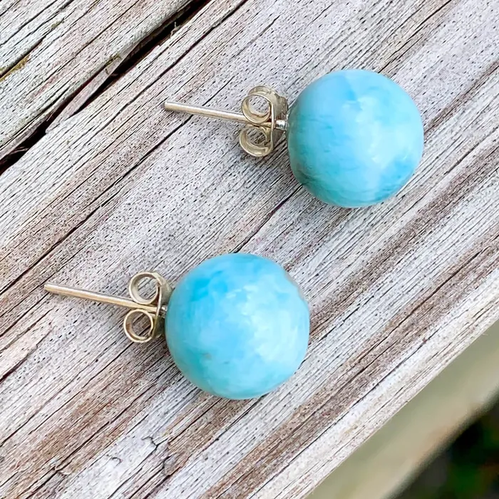 Earrings Magic Crystals 925 Sterling Silver Larimar Earring