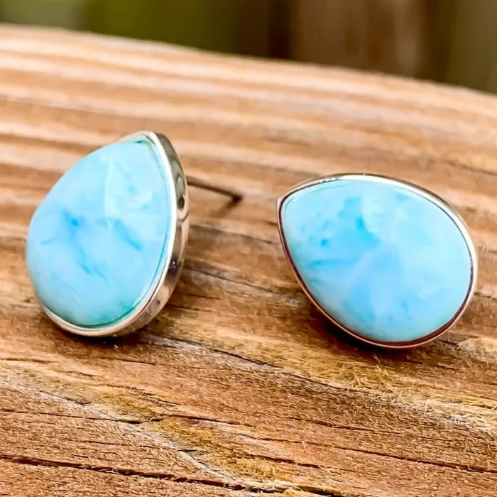 Earrings Magic Crystals 925 Sterling Silver Larimar Earring
