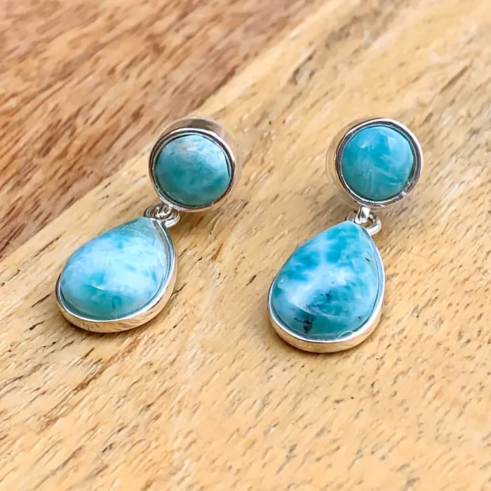 Earrings Magic Crystals 925 Sterling Silver Larimar Earring