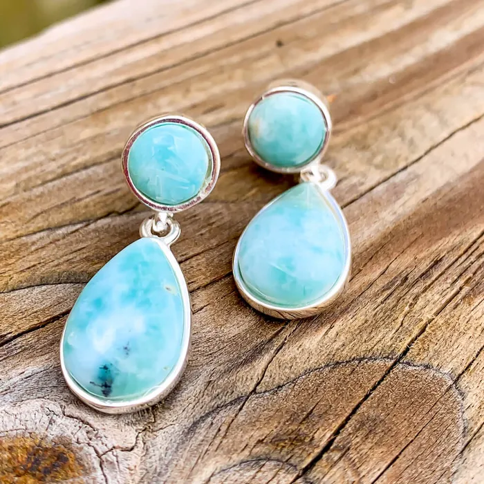 Earrings Magic Crystals 925 Sterling Silver Larimar Earring