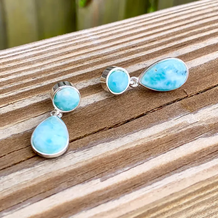 Earrings Magic Crystals 925 Sterling Silver Larimar Earring