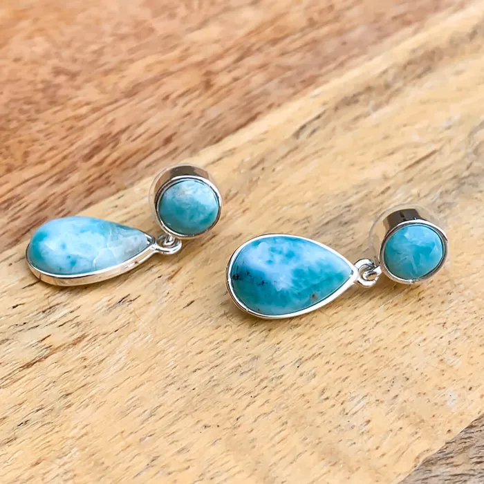 Earrings Magic Crystals 925 Sterling Silver Larimar Earring