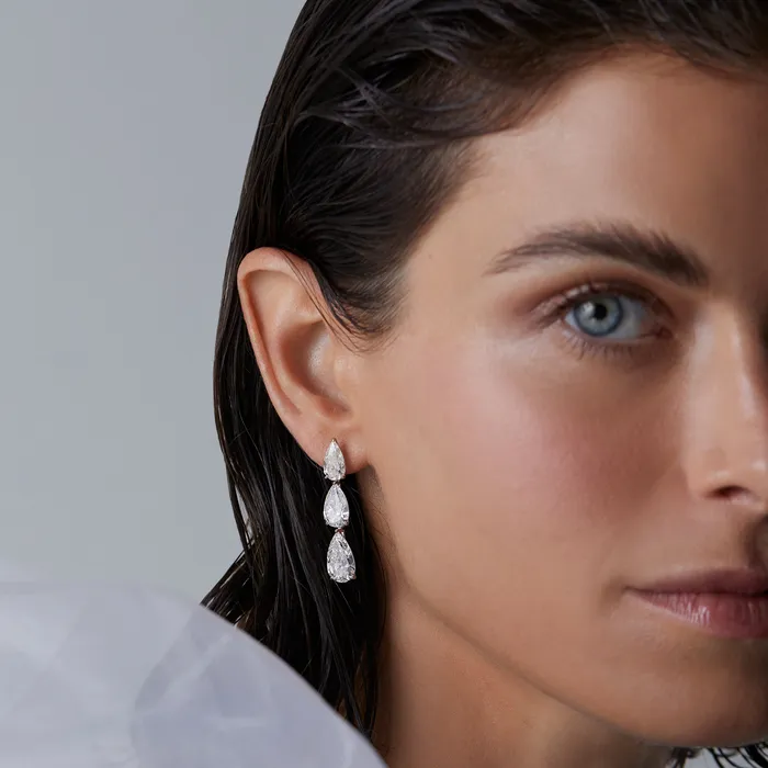 Earrings SG Fine Triple Pear Drop Earrings