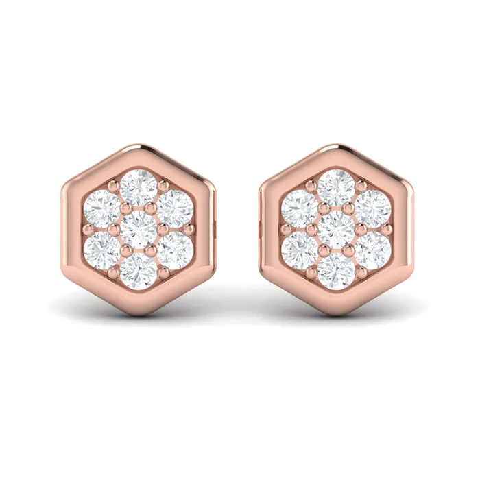 Earrings Shop IDC estore Vlora Serafina 14K Gold Diamond Cluster Honeycomb Stud Earrings 035CTW Earrings Shop IDC estore Vlora Serafina 14K Gold Diamond Cluster Honeycomb Stud Earrings 035CTW