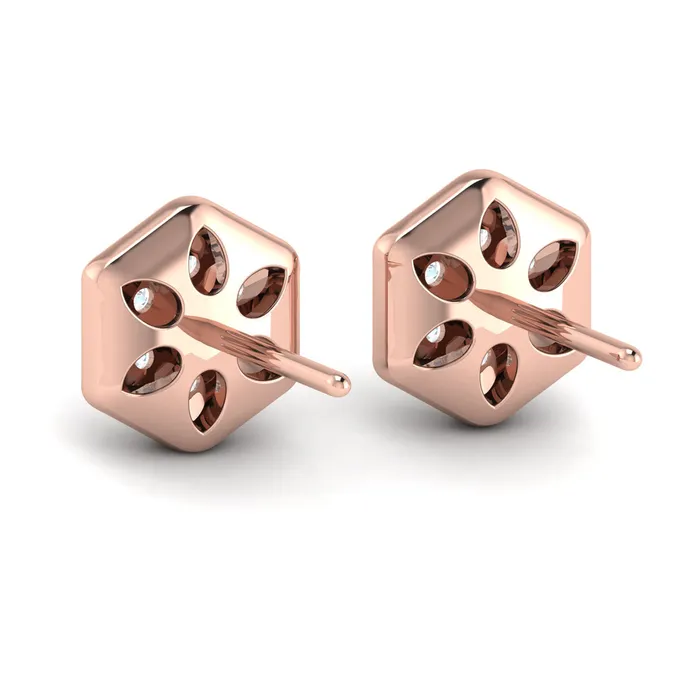 Earrings Shop IDC estore Vlora Serafina 14K Gold Diamond Cluster Honeycomb Stud Earrings 035CTW