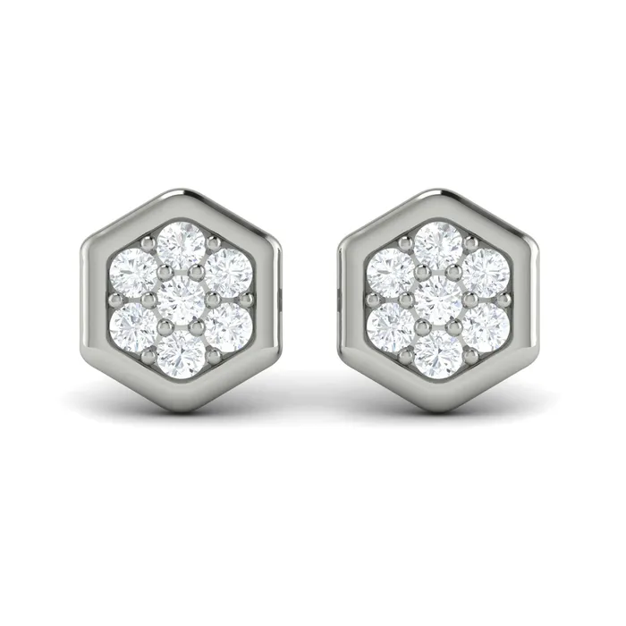 Earrings Shop IDC estore Vlora Serafina 14K Gold Diamond Cluster Honeycomb Stud Earrings 035CTW