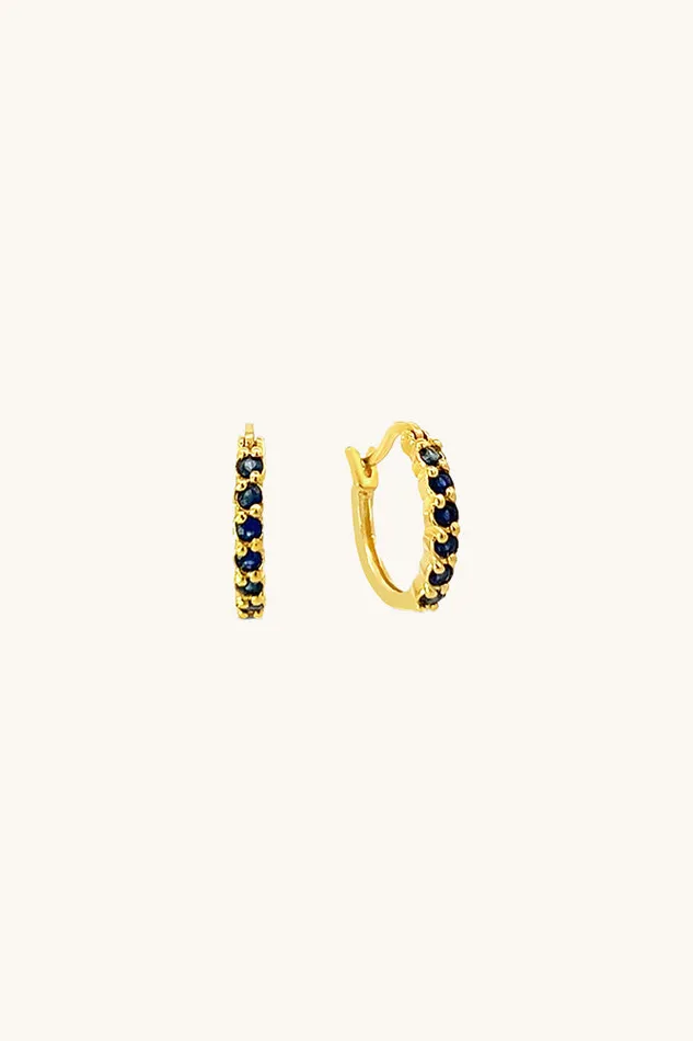Earrings Sierra Winter Jewelry Karma Hoop Earrings Blue Sapphire