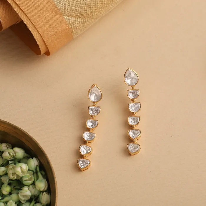 Earrings SILVER Rooh Gold Plated Silver Drop Earrings
