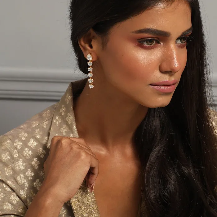 Earrings SILVER Rooh Gold Plated Silver Drop Earrings
