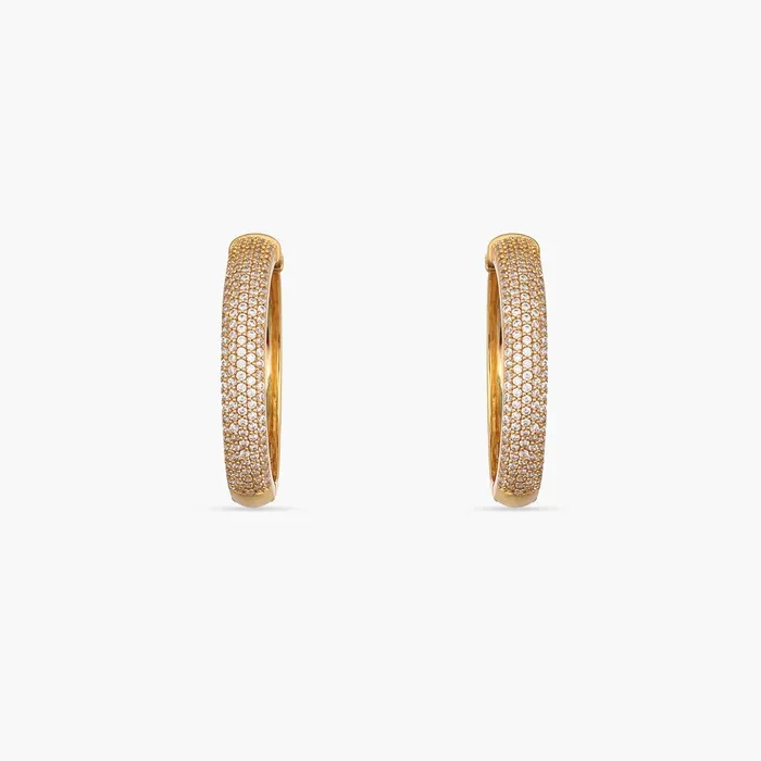 Earrings Sparkling CZ Delicate Hoop Silver Earrings SILVER