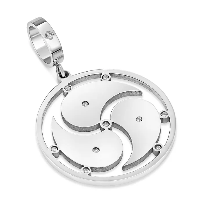 Eternity Collars Necklaces Triskelion Pendant in Stainless Steel with Gems
