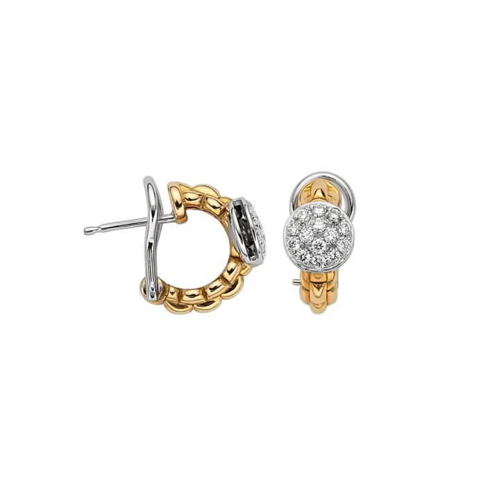 Fope EKA Earrings with Pave Diamond Accents 045CTW International Diamond Center Earrings Fope EKA Earrings with Pave Diamond Accents 045CTW International Diamond Center Earrings