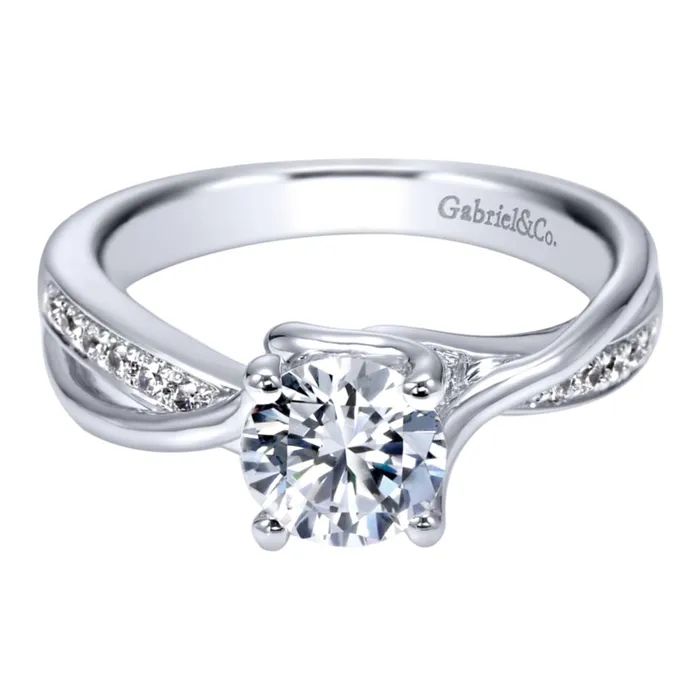 Gabriel Bridal Collection White Gold Criss Cross Engagement Ring 014 ctw International Diamond Center Rings Gabriel Bridal Collection White Gold Criss Cross Engagement Ring 014 ctw International Diamond Center Rings