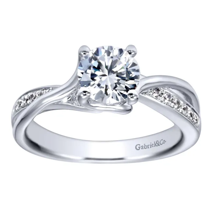Gabriel Bridal Collection White Gold Criss Cross Engagement Ring 014 ctw International Diamond Center Rings Gabriel Bridal Collection White Gold Criss Cross Engagement Ring 014 ctw International Diamond Center Rings